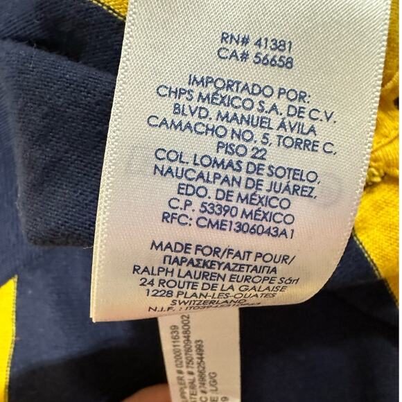Chaps Yellow and Blue Preppy Long Sleeve Rugby Polo Size L - Picture 5 of 9
